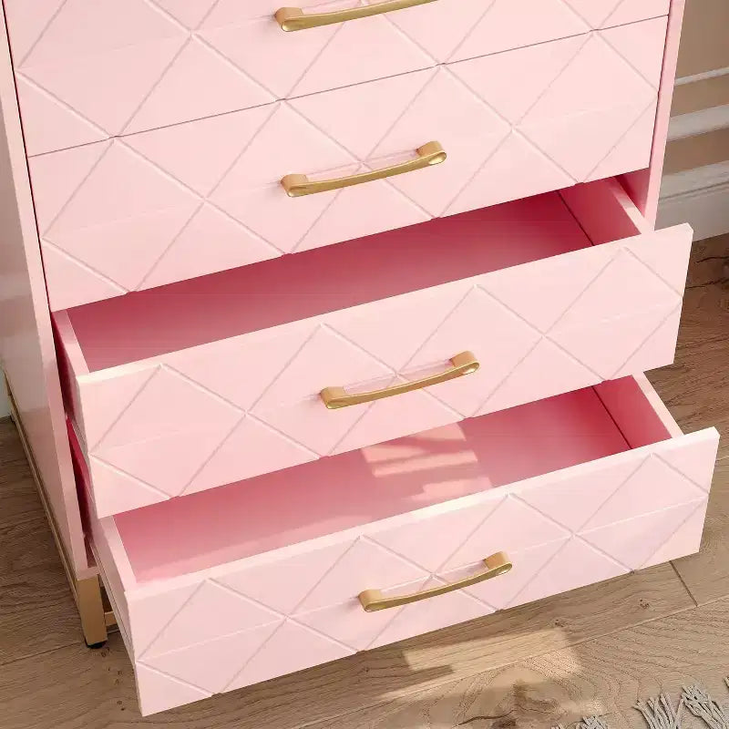 4-Drawer Wood Dresser with Golden Handles, Storage Chest Cabinet for Living Room, Closet, Hallway