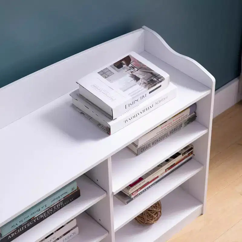 Modern Shoe Cabinet with 9 Shelves, Display Cabinet for Living Room, Entryway, Hallway, White