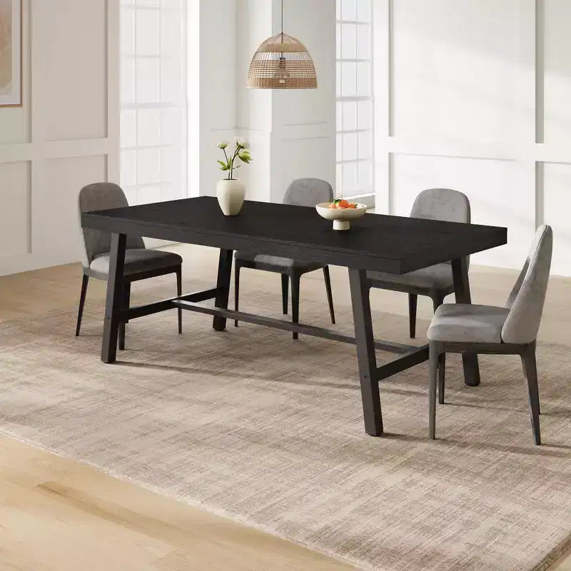 Industrial Dining Table for 6-8 People, 70.87 Long Wooden Kitchen Table with Sturdy Metal Frame & Rustic Brown Finish (Brown, 70.87 Long)