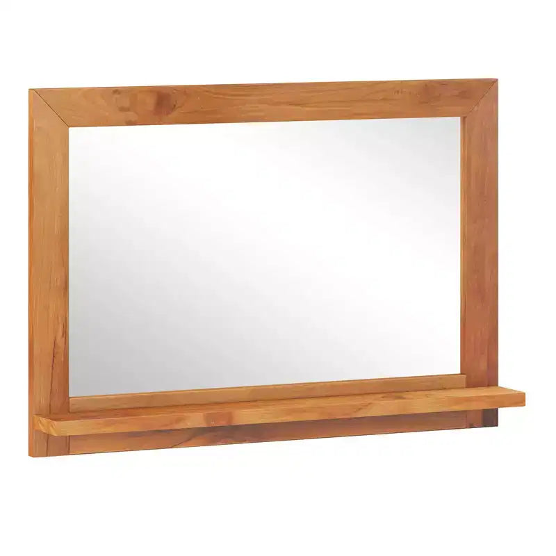 27.5 x 20 Inch Farmhouse Rectangle Wall Mirror with Shelf