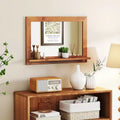 27.5 x 20 Inch Farmhouse Rectangle Wall Mirror with Shelf