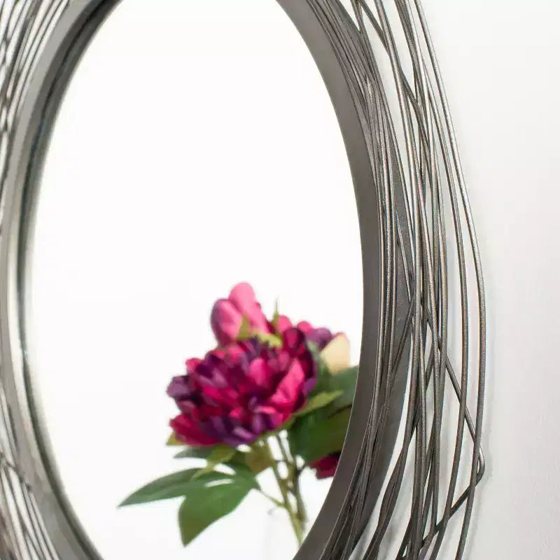 Square Wall Mirror, 20.8 x 20.8 Inch, Black Frame, Modern Decorative Mirror