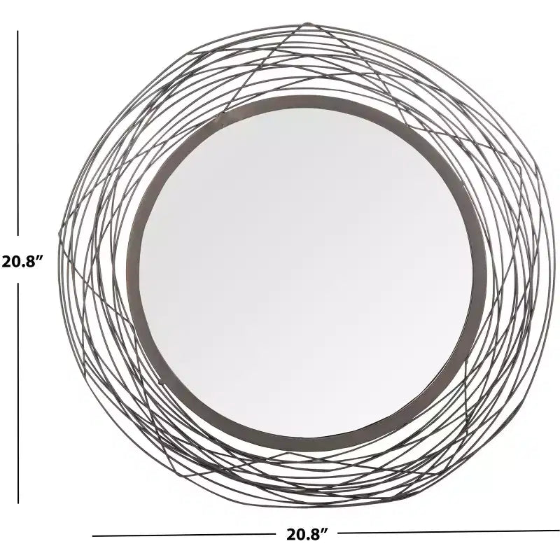 Square Wall Mirror, 20.8 x 20.8 Inch, Black Frame, Modern Decorative Mirror