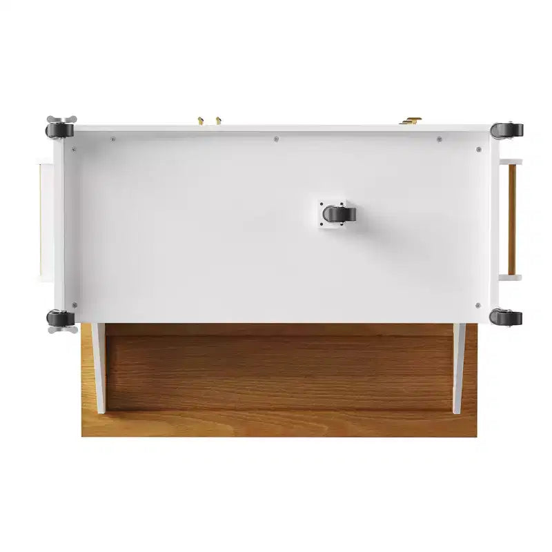 52'' Farmhouse Kitchen Island with Drop Leaf, Rolling Storage Cart with 2 Cabinets, 5 Drawers, Spice & Towel Racks, Adjustable Shelves