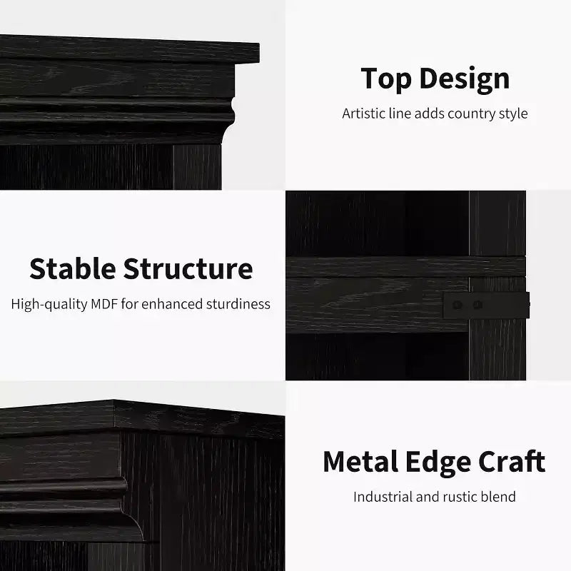 67.4 Farmhouse 5-Tier Bookshelf - Tall Wood Storage Shelf for Living Room & Home Office