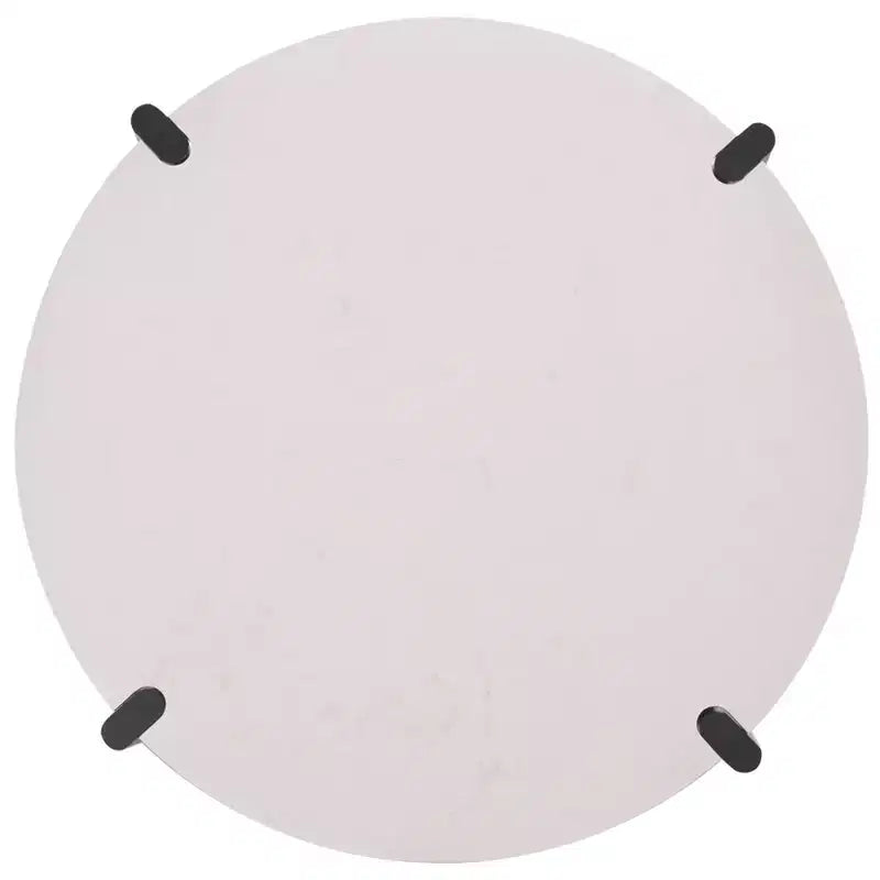 Round Marble Top Coffee Table with Elm Wood Legs, 40" Modern Sculptural Design