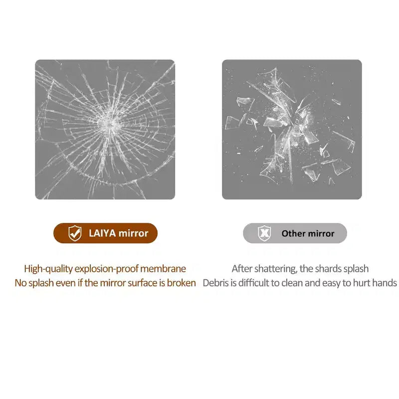 Rimless Anti-Fog Bathroom Wall Mirror with Touch Control & Defogging, Multi-Layer Protection