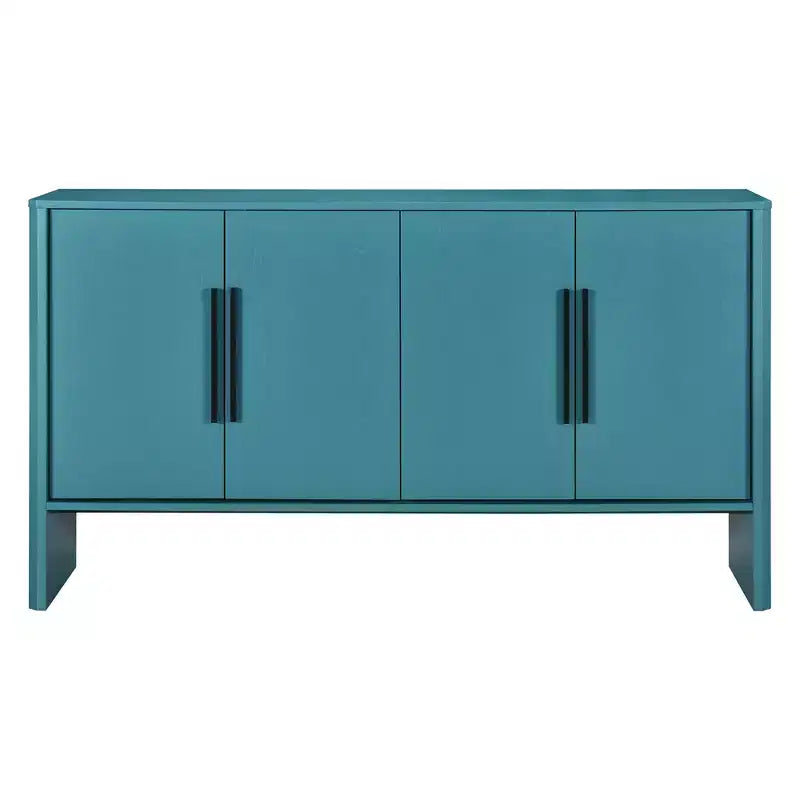 59" 4-Door Wood Sideboard Buffet Cabinet with Adjustable Shelves & Long Handles, Kitchen Living Room