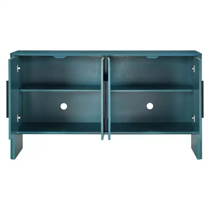 59" 4-Door Wood Sideboard Buffet Cabinet with Adjustable Shelves & Long Handles, Kitchen Living Room