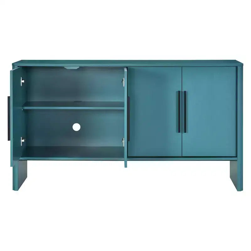 59" 4-Door Wood Sideboard Buffet Cabinet with Adjustable Shelves & Long Handles, Kitchen Living Room