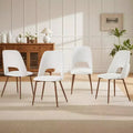 EROMMY Upholstered Dining Chairs Set Of 4 With Walnut Metal Legs (Set of 4)