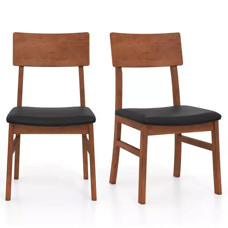 Upholstered Dining Chairs Set of 2 or 4 with Rubber Wood Legs and Curved Backrest