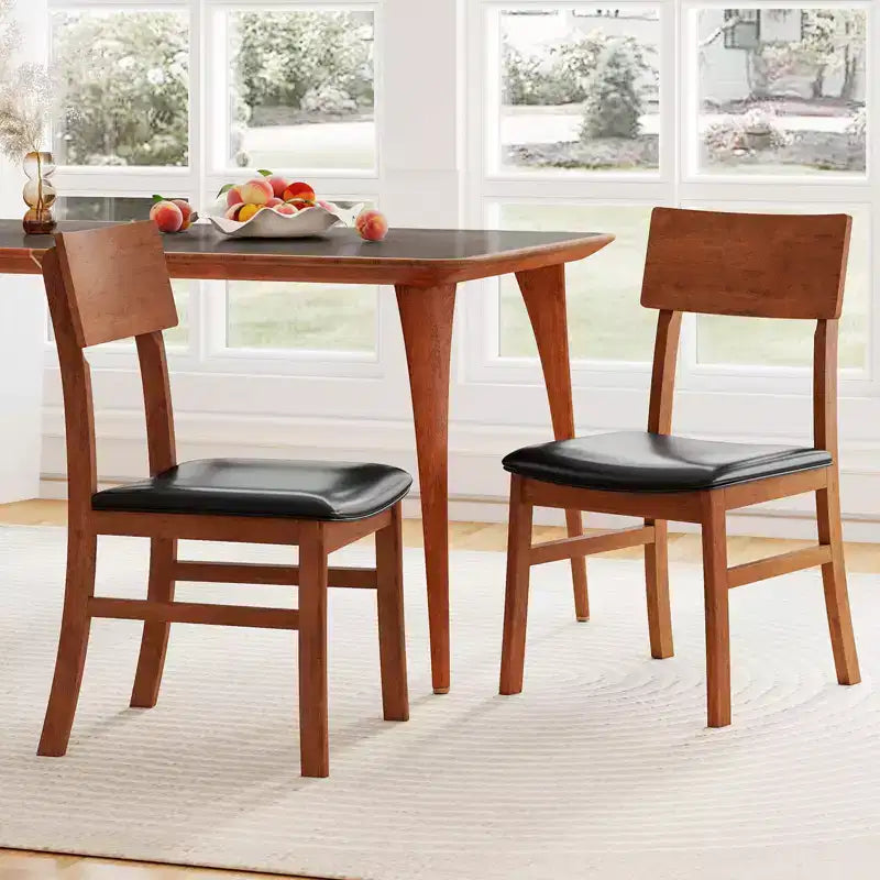 Upholstered Dining Chairs Set of 2 or 4 with Rubber Wood Legs and Curved Backrest