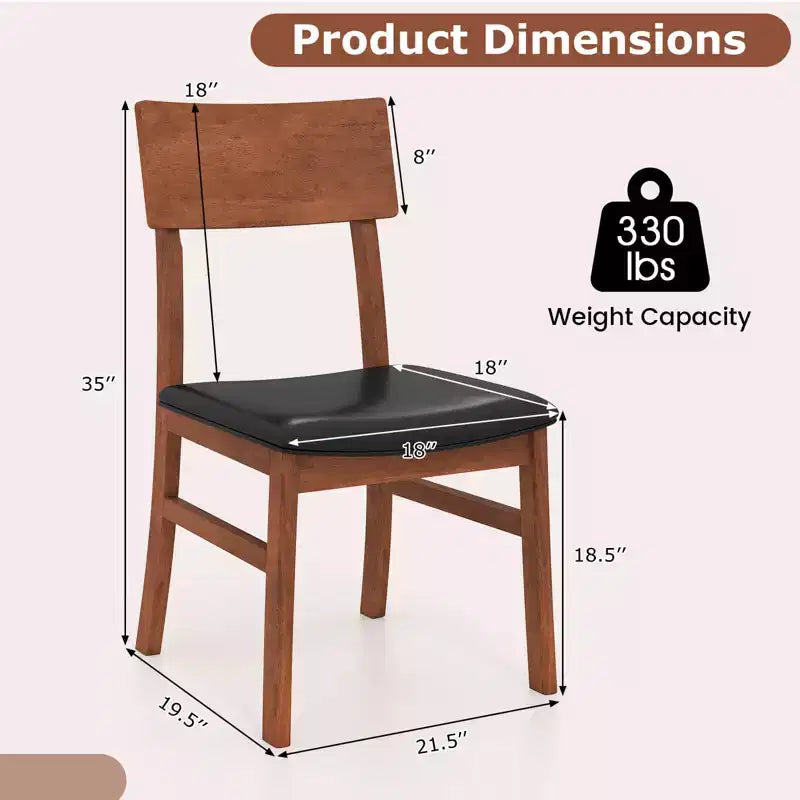 Upholstered Dining Chairs Set of 2 or 4 with Rubber Wood Legs and Curved Backrest