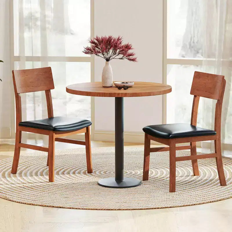 Upholstered Dining Chairs Set of 2 or 4 with Rubber Wood Legs and Curved Backrest