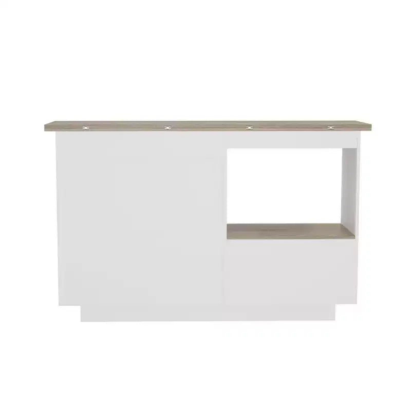 Modern Vanity Island with Adjustable Shelves, Fold-Up Side Leaf & Shoe Storage for Bedroom