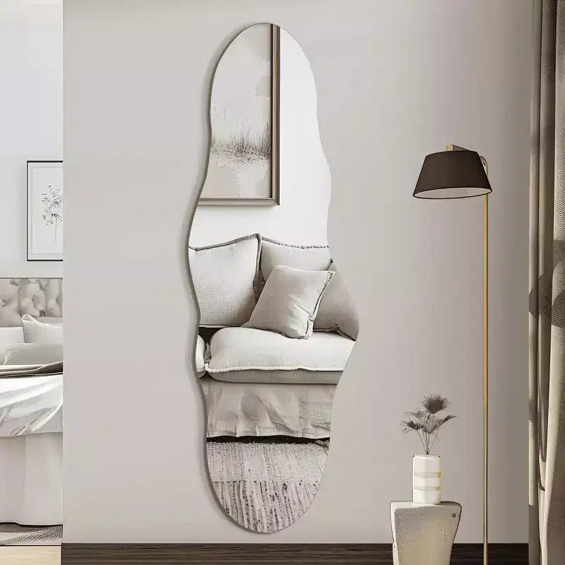 Frameless Irregular Shape Hanging Wall Mirror, Modern Decorative Mirror