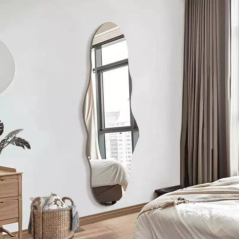 Frameless Irregular Shape Hanging Wall Mirror, Modern Decorative Mirror