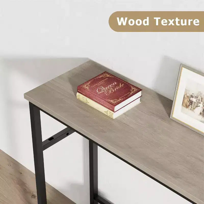 40 Inch Industrial Console Sofa Table with 2-Tier Storage, U-Shaped Metal Frame, for Entryway, Hallway, Foyer