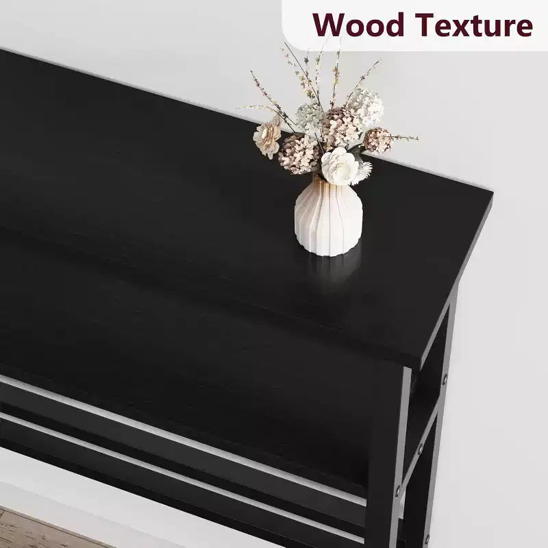 40 Inch Industrial Console Sofa Table with 2-Tier Storage, U-Shaped Metal Frame, for Entryway, Hallway, Foyer