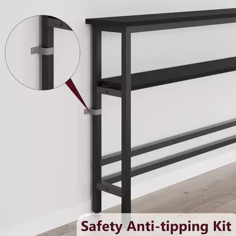 40 Inch Industrial Console Sofa Table with 2-Tier Storage, U-Shaped Metal Frame, for Entryway, Hallway, Foyer