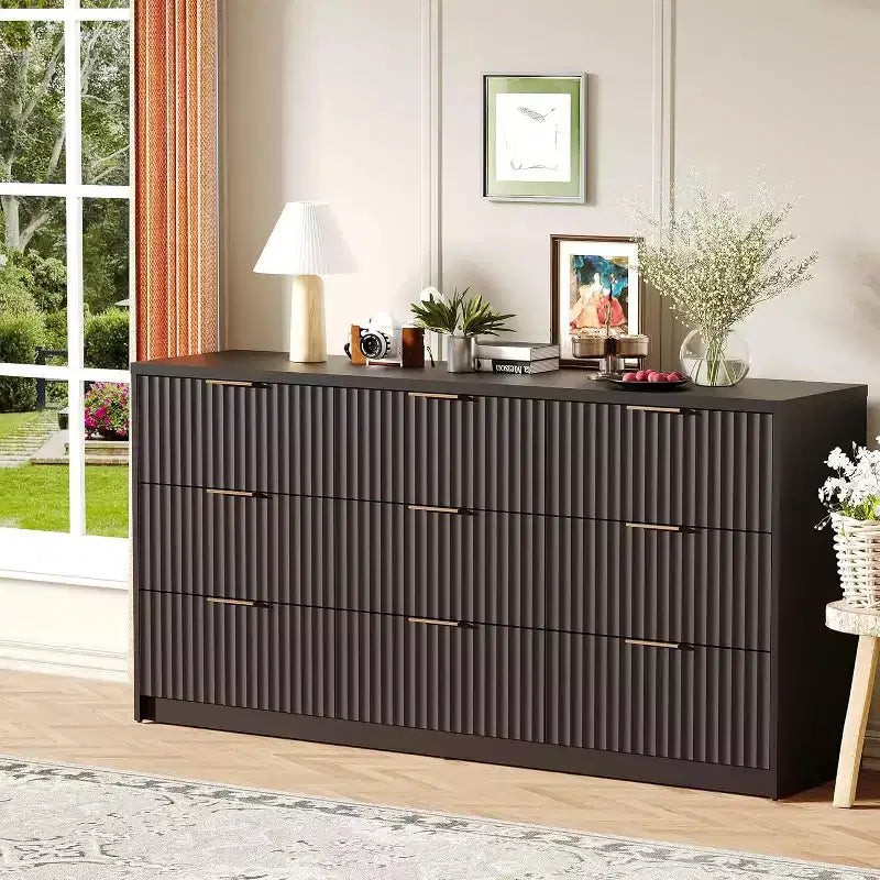 Upholstered Platform Bed Frame with Wingback Headboard, Queen Size, Gray
