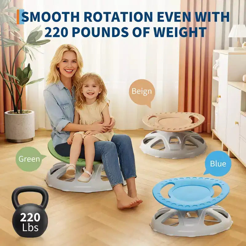 Kids Sensory Swivel Spinning Chair with Safety Handle and Non-Slip Base, Balance Training Chair