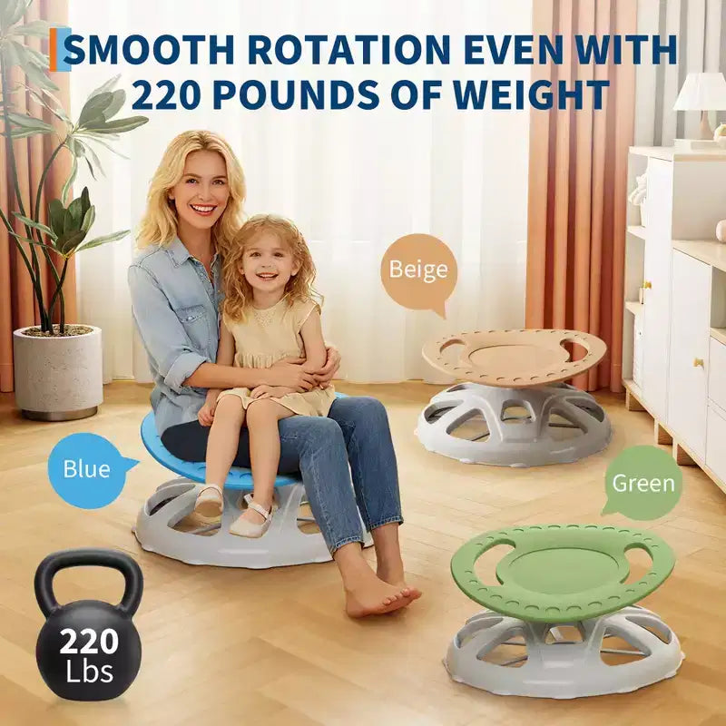 Kids Sensory Swivel Spinning Chair with Safety Handle and Non-Slip Base, Balance Training Chair