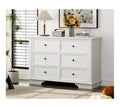 VINGLI White Dresser 6 Drawer, Wood Dresser for Bedroom, Chest of Drawers