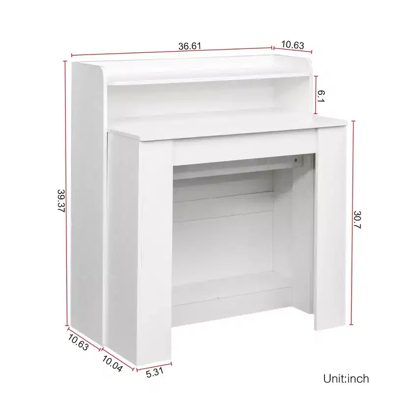 95 Inch Modern Multifunctional Dining Table, Extendable and Foldable with Storage, White, for Living or Dining Room
