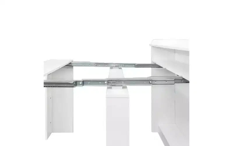 95 Inch Modern Multifunctional Dining Table, Extendable and Foldable with Storage, White, for Living or Dining Room