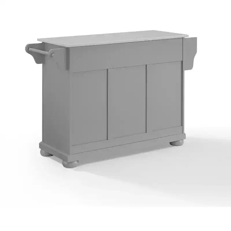 36" Metal Kitchen Island with 3 Doors and 3 Open Shelves