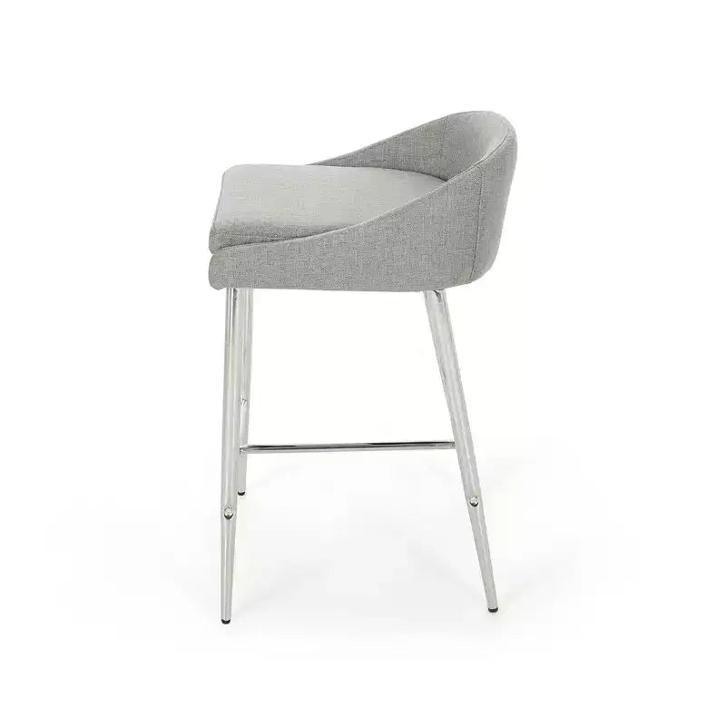 Bar Stool Chairs, Counter Stool Set of 2, Seating with Chrome Finish for Dining Room, Breakfast Nook Kitchen Island Bar Living Room