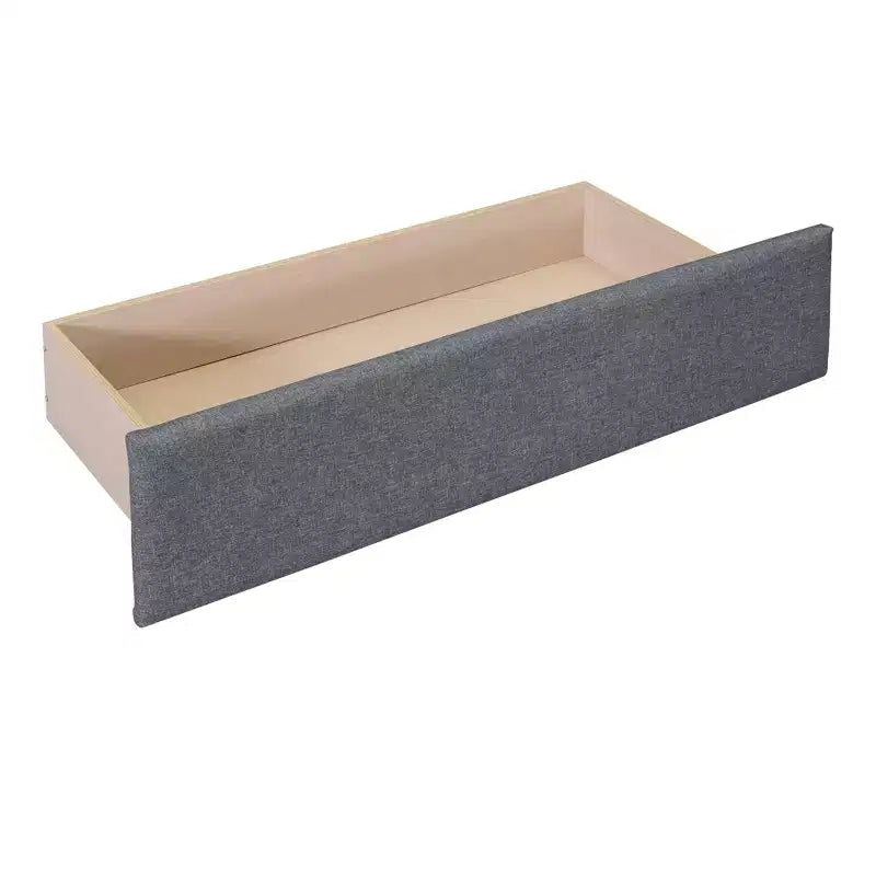 Twin Size Upholstered Platform Bed with 2 Storage Drawers, Twin Wooden Bed Frame for Bedroom