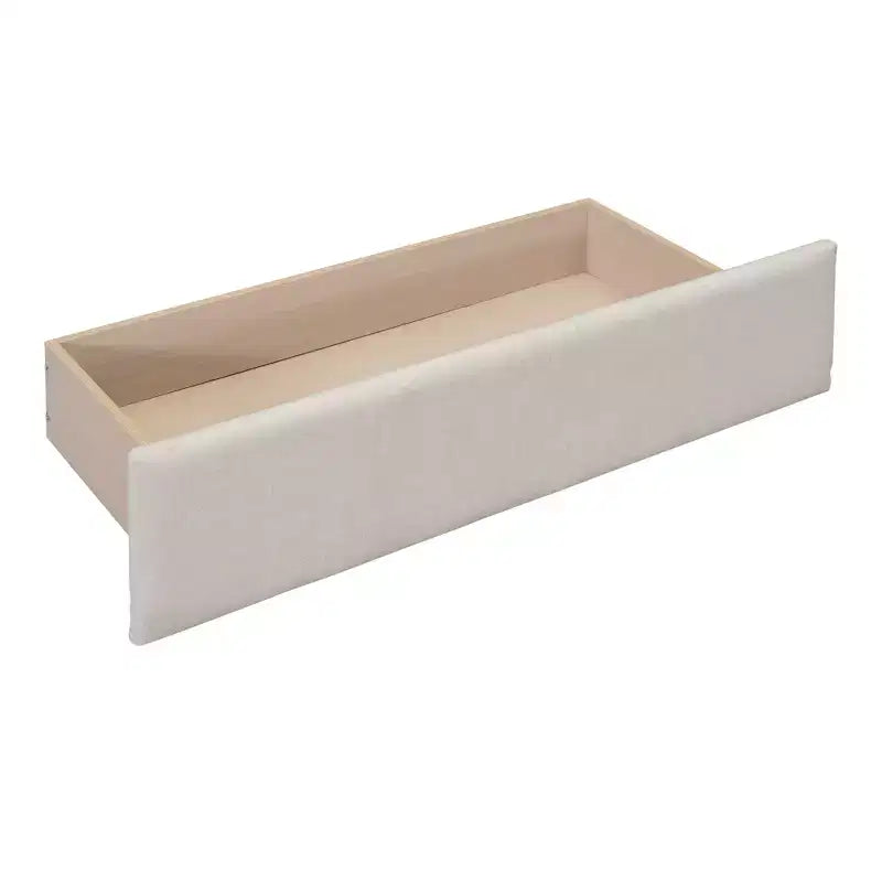 Twin Size Upholstered Platform Bed with 2 Storage Drawers, Twin Wooden Bed Frame for Bedroom