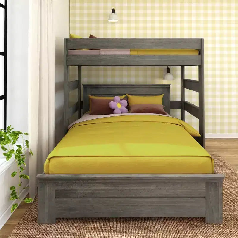 Farmhouse Twin Over Panel Queen L-Shaped Bunk Bed