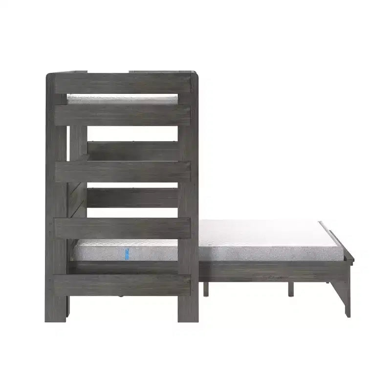 Farmhouse Twin Over Panel Queen L-Shaped Bunk Bed