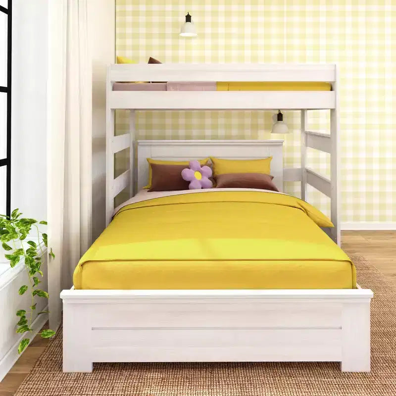 Farmhouse Twin Over Panel Queen L-Shaped Bunk Bed