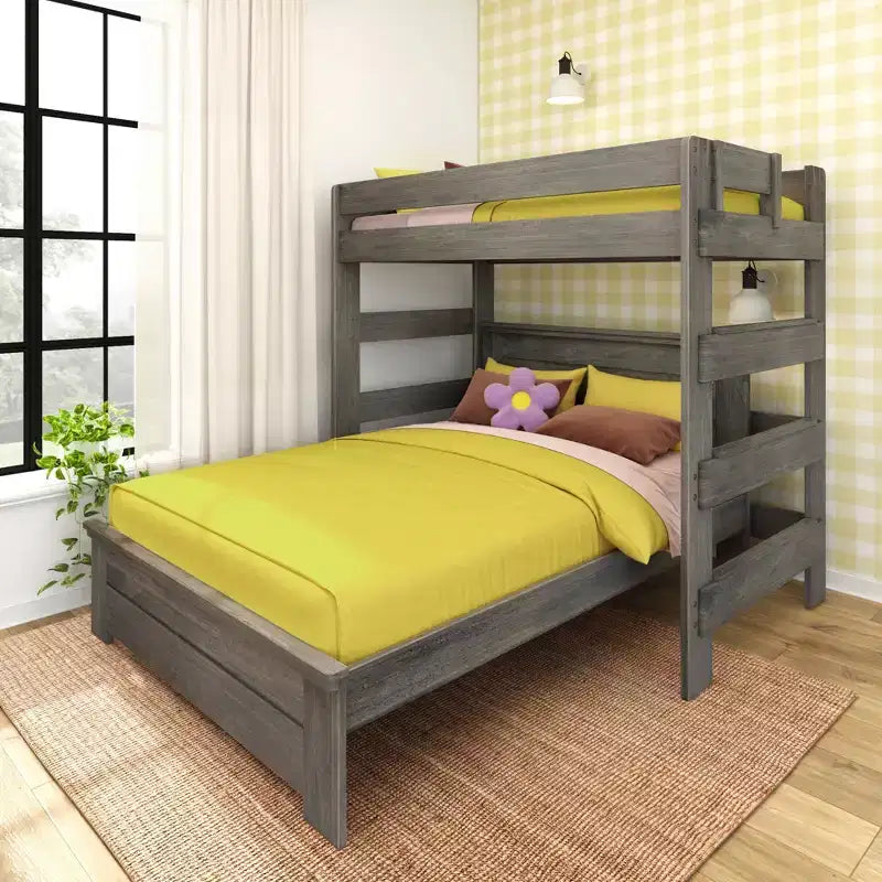 Farmhouse Twin Over Panel Queen L-Shaped Bunk Bed