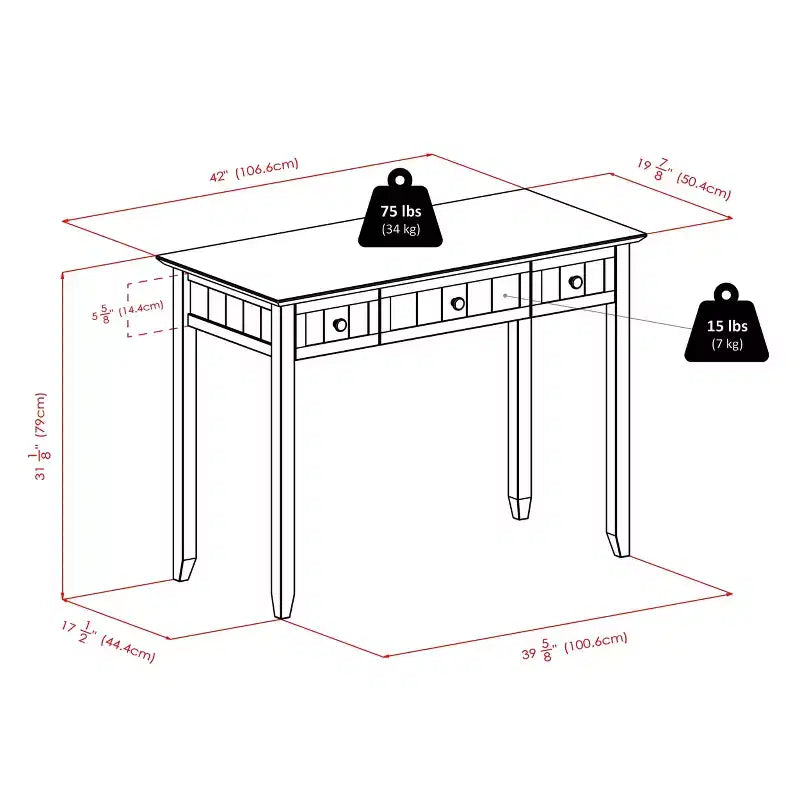 30" Brown Particle Board Computer Desk with Open Storage Shelf