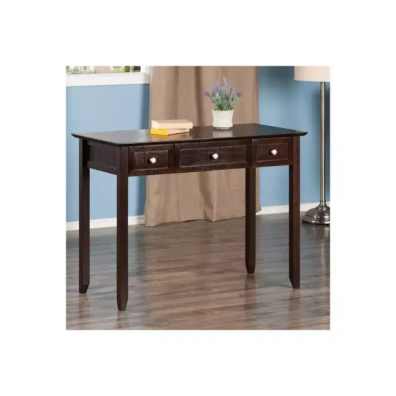 30" Brown Particle Board Computer Desk with Open Storage Shelf