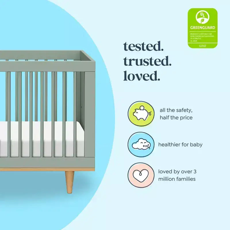 Marley 3-in-1 Convertible Crib, Grows with Your Child from Nursery to Toddler