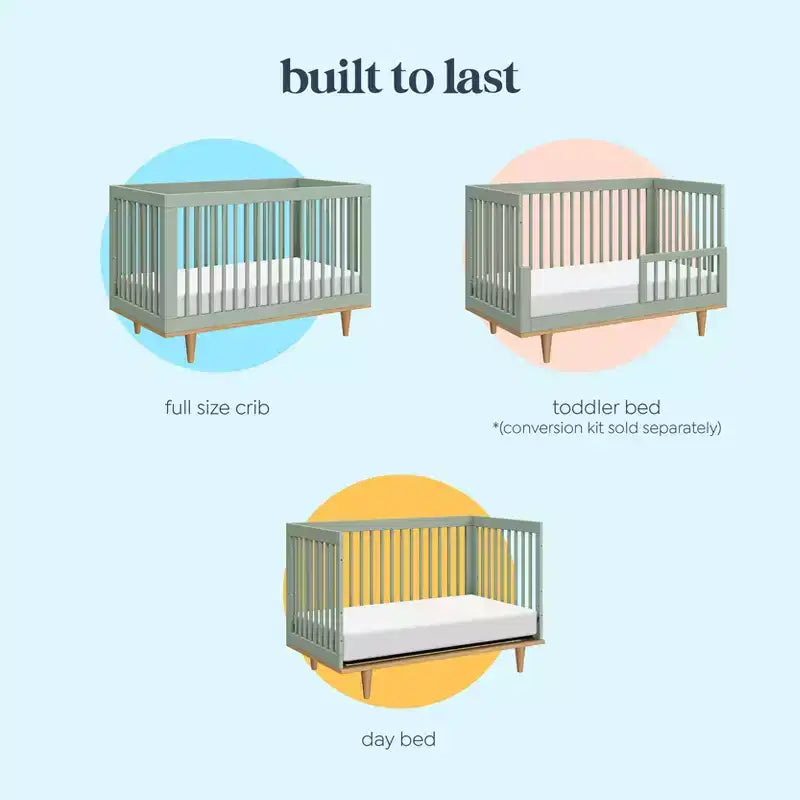 Marley 3-in-1 Convertible Crib, Grows with Your Child from Nursery to Toddler