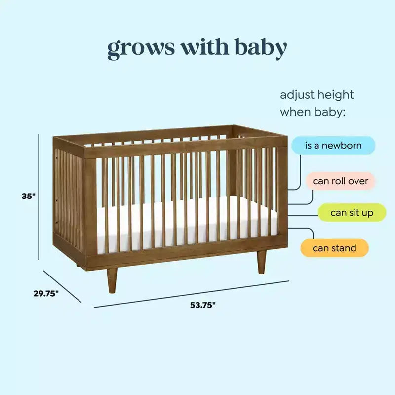 Marley 3-in-1 Convertible Crib, Grows with Your Child from Nursery to Toddler