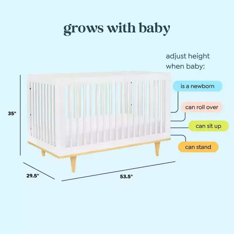 Marley 3-in-1 Convertible Crib, Grows with Your Child from Nursery to Toddler