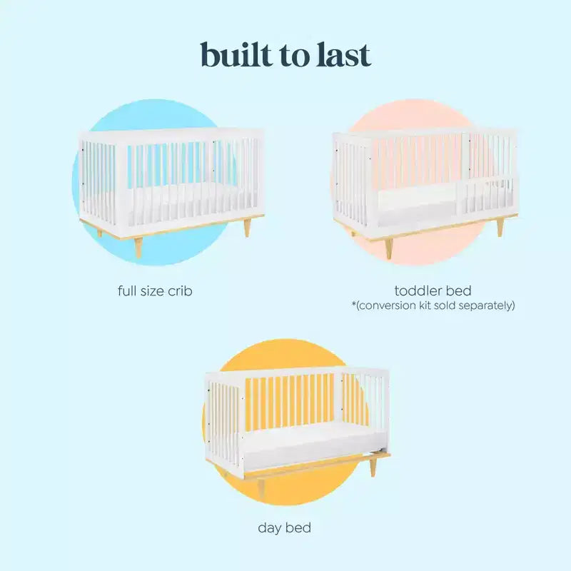 Marley 3-in-1 Convertible Crib, Grows with Your Child from Nursery to Toddler