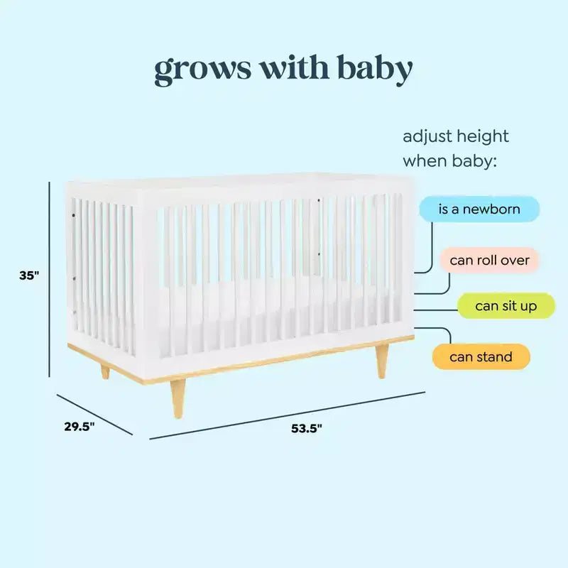 Marley 3-in-1 Convertible Crib, Grows with Your Child from Nursery to Toddler