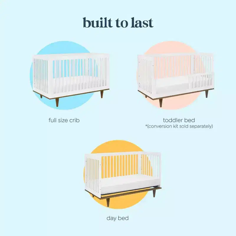 Marley 3-in-1 Convertible Crib, Grows with Your Child from Nursery to Toddler