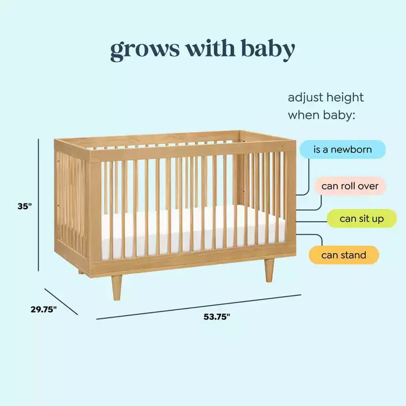 Marley 3-in-1 Convertible Crib, Grows with Your Child from Nursery to Toddler