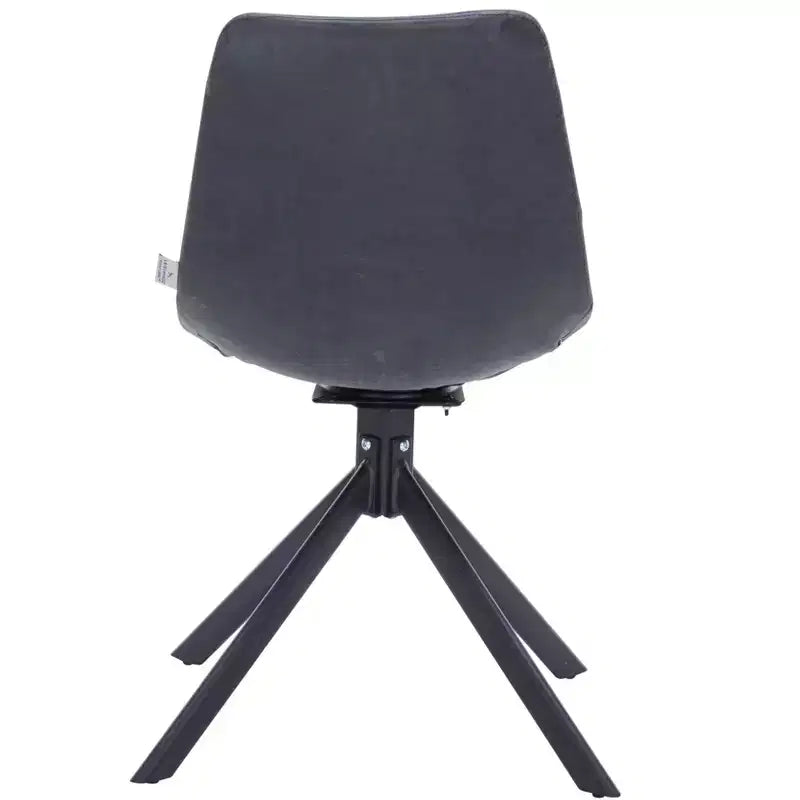 Swivel Leather Dining Side Chair with Iron Legs, Comfortable Accent Chair, Set of 4